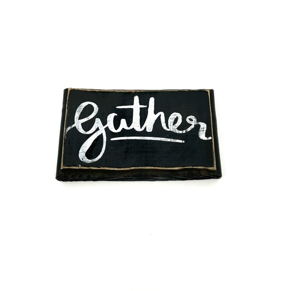 Wooden Gather Home Decor Teacher Reading Nook Cook Kitchen Farmhouse Sign - Picture 10 of 10